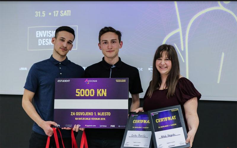 Studenti dizajna nagrađeni na Vizionaru 2019. – pobjednici case-a Zagrebačke banke su Erik Burić i Nikola Heged!